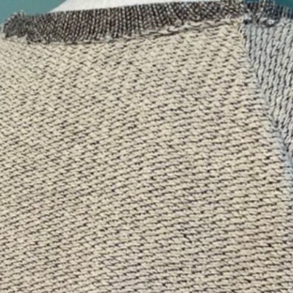 Mystree Beach Sweater with Shirt Tails Oatmeal Tan Black Knit Crewneck Long Slee - Picture 3 of 7